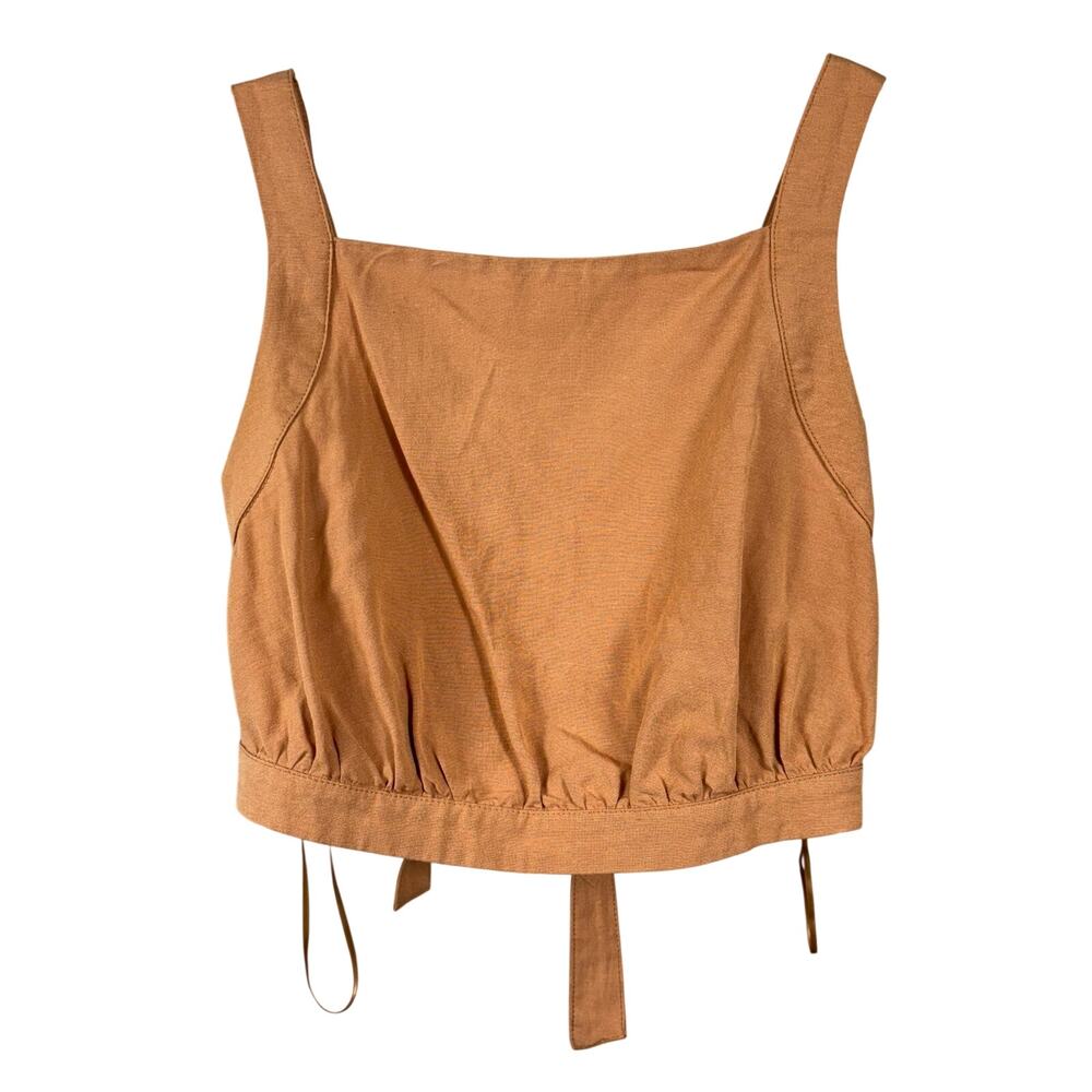 MABLE Square Neck Viscose Linen CropTop 
w/ Adjustable Tie Back - Size S